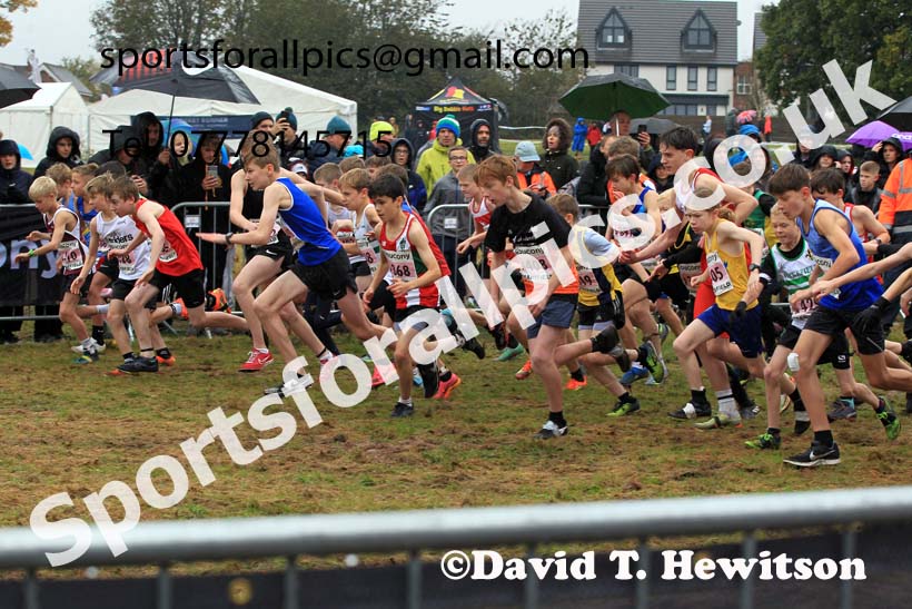 Boys Under-13s 2023 National Cross Country Relays, Berry Hill Park, Mansfield.  Photo: David T. Hewitson/Sports for All Pics